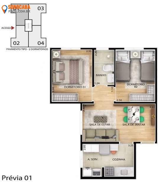 Apartamento em Jd. Santa Cecília, Sorocaba - Apartamento Condominio Le Parc Itavuvu - Foto 4